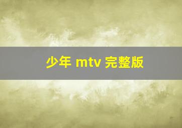 少年 mtv 完整版